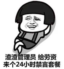 渣渣管理员，给劳资来个24小时禁言套餐