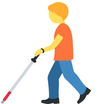 Person with white cane