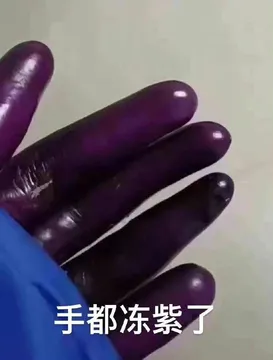 手都冻紫了