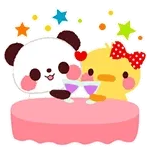 熊猫与小鸭干杯
