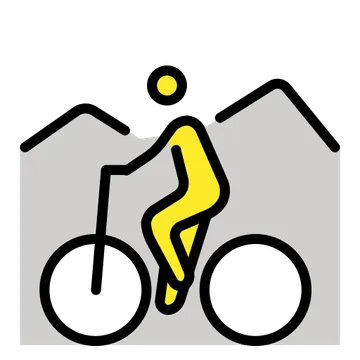 Person mountain biking