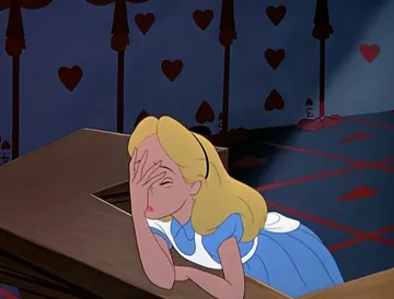 Alice in Wonderland Face Palm Facepalm