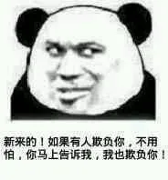 新来的！如果有人欺负你，不用怕，你马上告诉我，我也欺负你！