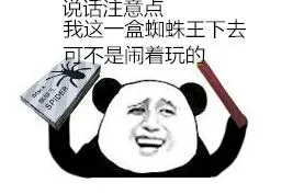 说话注意点，我这一盒蜘蛛王下去可不是闹着玩的