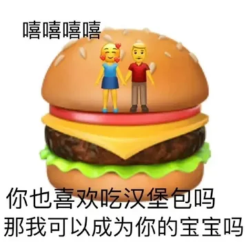 嘻嘻嘻嘻你也喜欢吃汉堡包吗那我可以成为你的宝宝吗