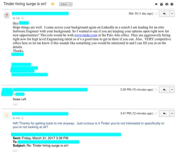 My response to a tech recruiter