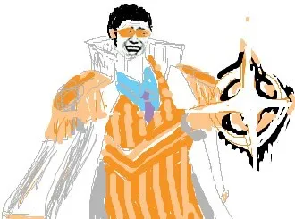 海贼王手绘系列金馆长表情:海军大将[黄猿"波鲁萨利诺