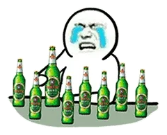 抱着酒瓶流泪