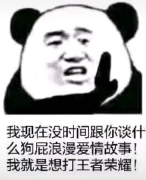 我现在没时间跟你谈什么狗屁浪漫爱情故事!我就是想打王者荣耀!