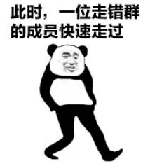 此时，一位走错群的成员快速走过