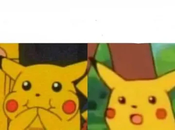 Happy then surprised Pikachu