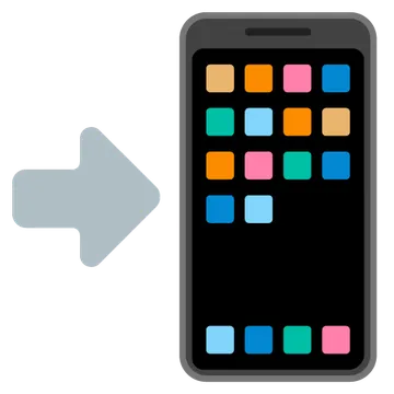 Mobile phone with arrow
