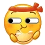小黄脸吃东西表情包