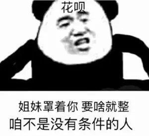 花呗姐妹罩着你要啥就整咱不是没有条件的人
