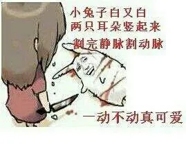 小兔子白又白 两只耳朵竖起来 割完静脉割动脉 不动不动真可爱