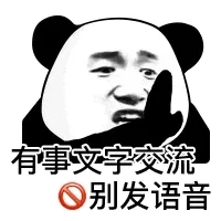 有事文字交流别发语音(熊猫头表情包)