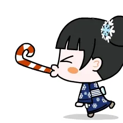 清新软萌的雪宝宝吹卷纸表情包