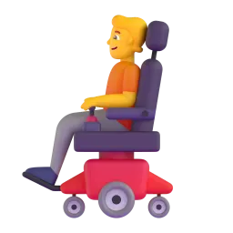 Person in motorized wheelchair