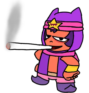 Sandy smokes a fat blunt