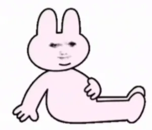 粉色兔子摸肚子gif