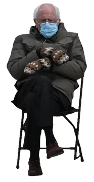 Grumpy Bernie Sanders Sitting