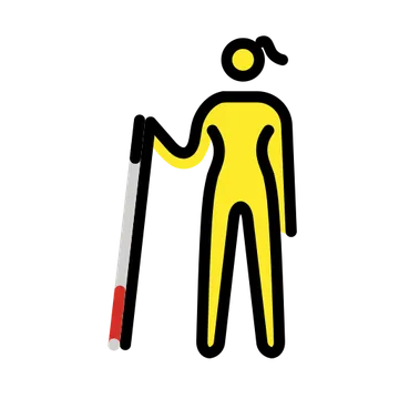 Woman with white cane