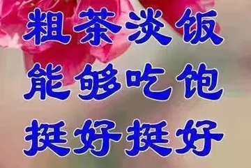 粗茶淡饭，能够吃饱，挺好挺好