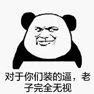 对于你们装的逼，老子完全无视（熊猫人教皇）