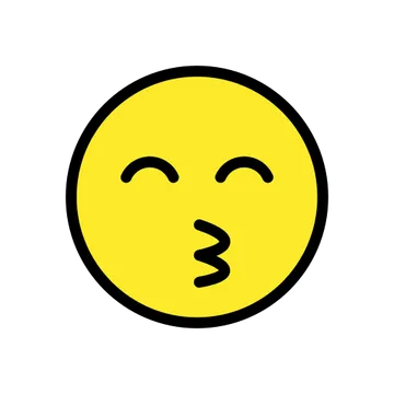 Kissing face with smiling eyes
