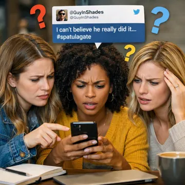 women trying to figure out the context of a tweet with two react