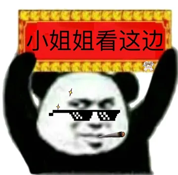 小姐姐看这边（举牌熊猫头）