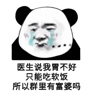 医生说我胃不好只能吃软饭所以群里有富婆吗(熊猫头)