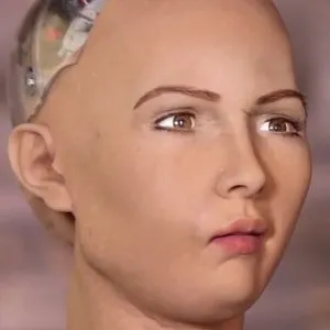 AI robot lady weird face