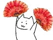 小人拿扇子庆祝