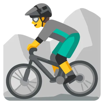 Man mountain biking