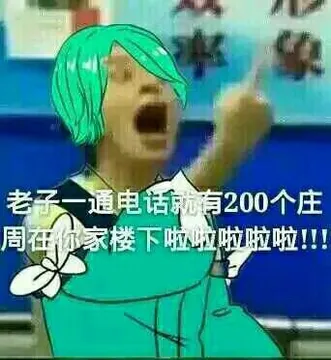 老子一通电话就有200个庄周在你家楼下啦啦！