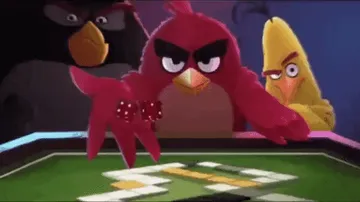 Angry bird rolling an dice