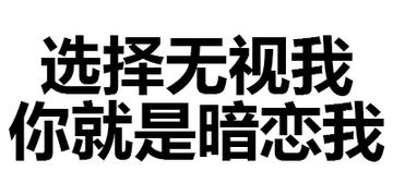 选择无视我 你就是暗恋我