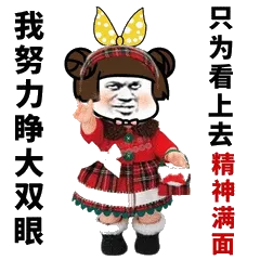 我努力睁大双眼，只为看上去精神满面