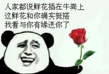 人家都说鲜花插在牛粪上，这鲜花和你确实挺搭，我看与你有缘送你了