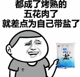都成了烤熟的五花肉了.就差点为自己带盐了