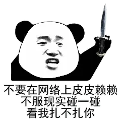 不要在网络上皮皮赖赖不服，现实碰一碰看我扎不扎你