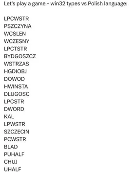 Win 32 Or Polish Word