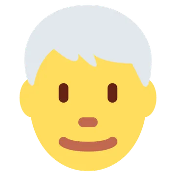 Man: white hair