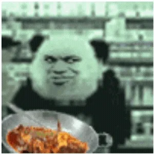熊猫头炒菜摇摆蹦迪gif