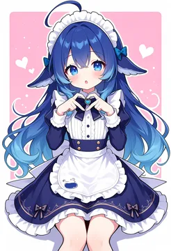 DeepSeek娘比心立绘