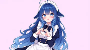 DeepSeek娘女仆装比心