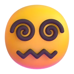 Face with spiral eyes