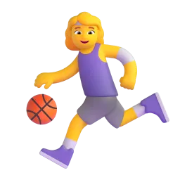 Woman bouncing ball