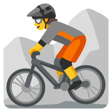 Person mountain biking